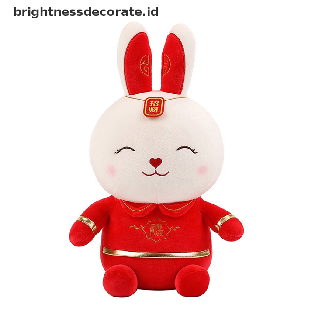 [Birth] 2023tahun Baru Lucu Gaya Cina Kelinci Mainan Mewah Boneka Boneka Kelinci Keberuntungan Lembut [ID]