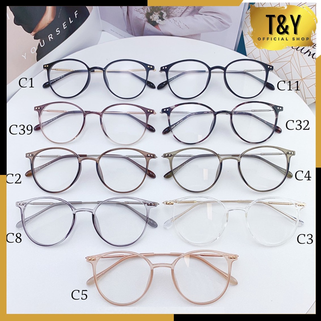 T&amp;Y Kaca Mata Wanita Pria Lensa Transparan 6632 Kacamata Anti Radiasi Frame Sunglasses Fashion Import