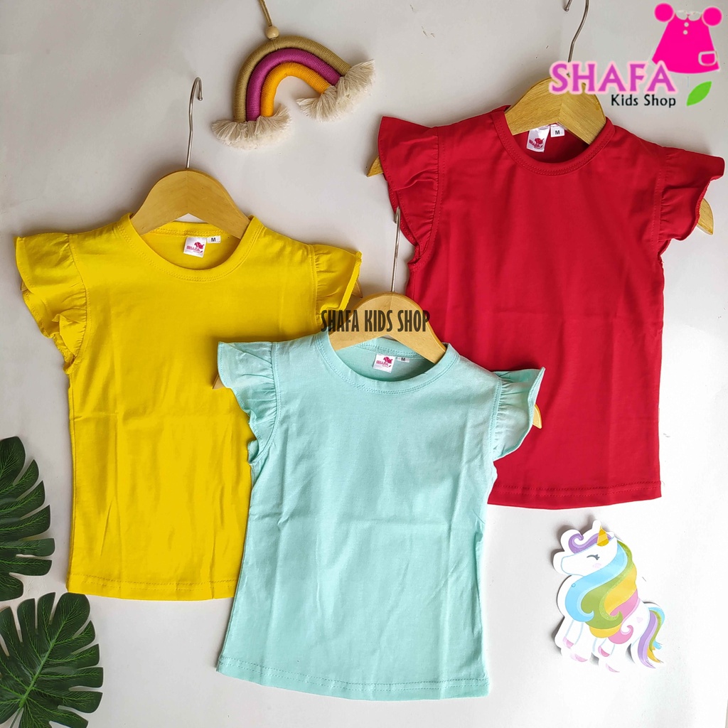 BAJU KAOS ANAK PEREMPUAN / KAOS RUFFLE ATASAN ANAK-ANAK / BAJU BAYI PEREMPUAN / BAJU BAYI / KAOS BAYI PEREMPUAN / KAOS BAYI BAHAN ADEM NYAMAN  KUALITAS PREMIUM SHAFA KIDS