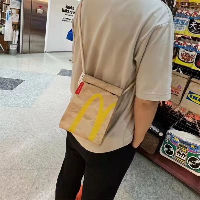 ∋◆Sera McDonald s schoolbag paper bag backpack women s backpack large-capacity bag student class creative peripheral bag