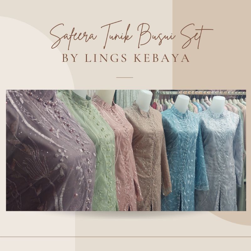 kebaya modern brukat wisuda kondangan lamaran busui Sage Green Silver Rosegold Denim Nude Milo Mauve Taro