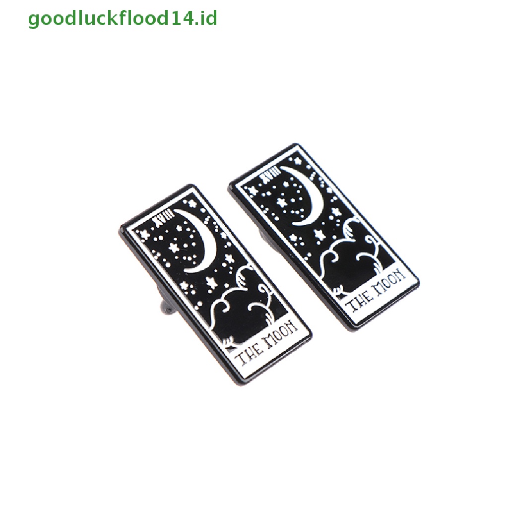 [GOOGFOUR] Tarot Enamel Pin Custom Matahari Bulan Bintang Gothic Skeleton Lover Bros Kerah [TOP]