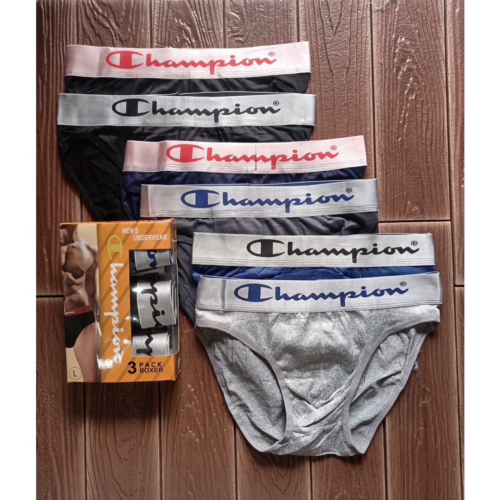 3 pcs celana dalam segitiga campion premium silver