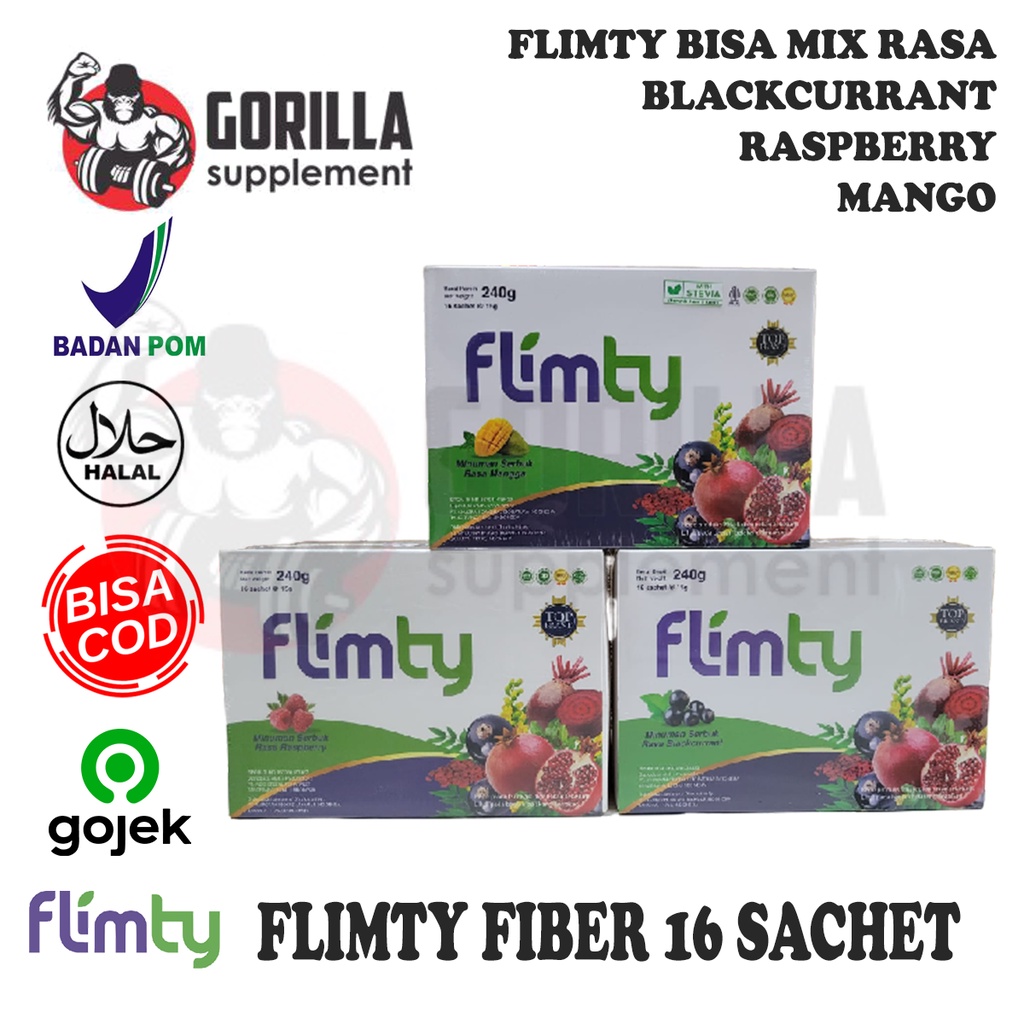 Flimty Fiber 1 Box 16 Sachet Minuman Serat Diet Pelangsing Slimty f limty filimty