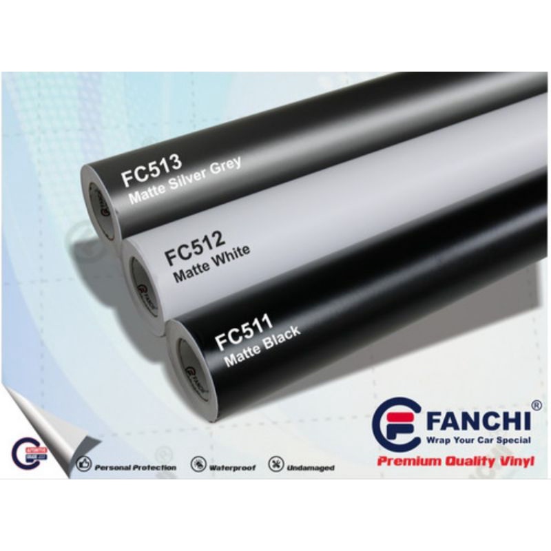 ROLL Sticker Fanchi FC513 Matte Silver Grey Abu Tua Doff 50cm x 9m