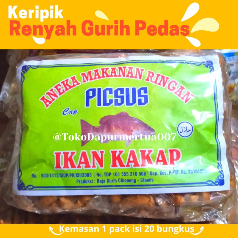 

Cemilan - Picsus ikan kakap 1pak isi 20bungkus