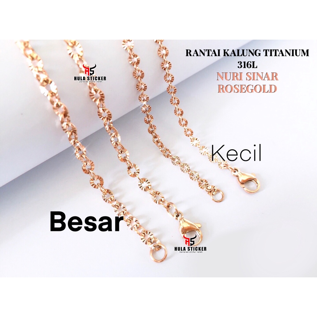 [KALUNG ROSEGOLD] Rantai Kalung MCI Titanium 316L Premium Stainless Anti Karat Pria Wanita