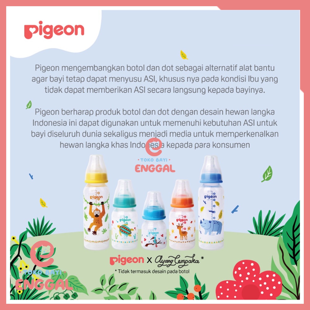 Pigeon Botol PP RP Hewan Langka W /S Type Silicone Nipple