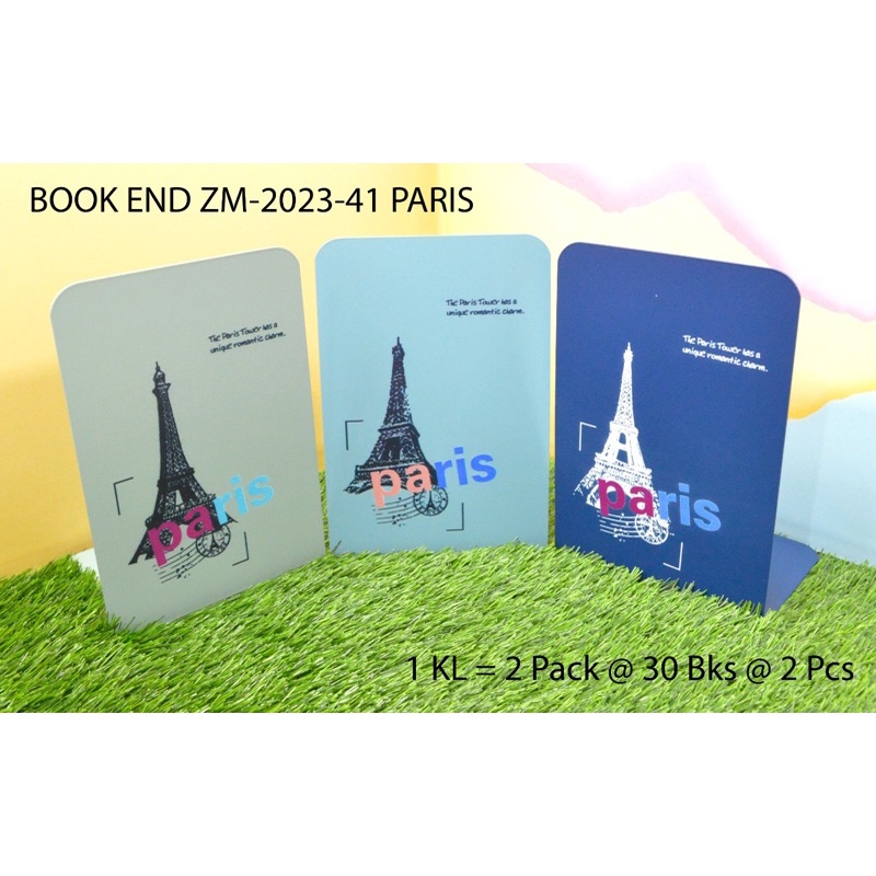 

penahan buku atau stand book motif paris isi 2 pc