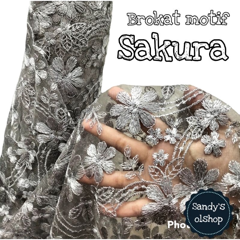 0,5 meter kain BROKAT TILE / kain KEBAYA BRUKAT motif Sakura
