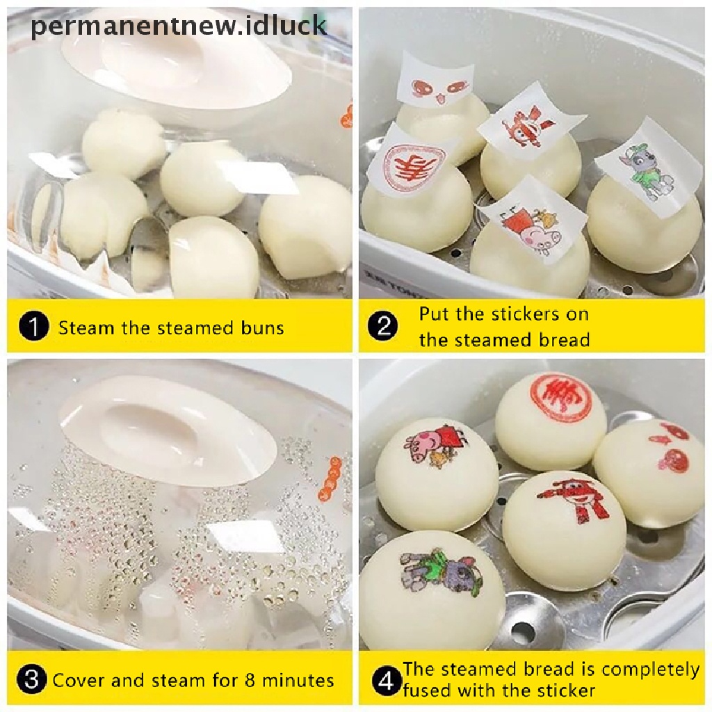 [luckypermanentnew] 42pcs Edible Gluous Rice Paper Kukus Roti Stiker Kartun Baking Paper [ID]
