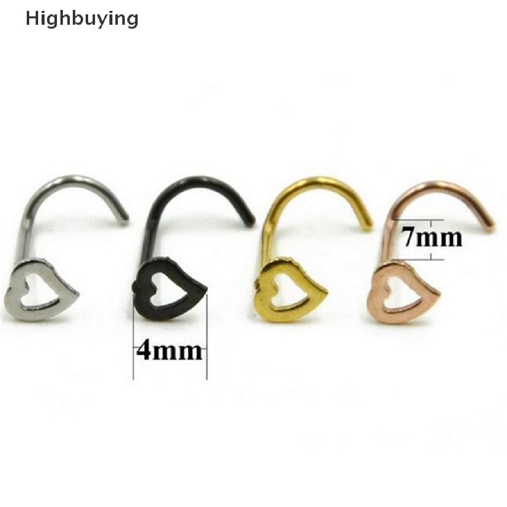 Hbid Cincin Bibir Hidung Telinga Stainless Steel Hoop Love Nose Ring Perhiasan Punk Glory