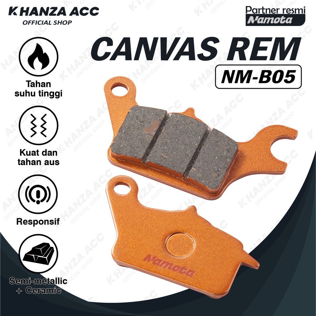 KHANZAACC NAMOTA Kampas Rem Motor Semi-Metallic Ceramic