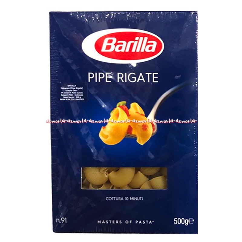 

Barilla Pipe Rigate 500gr no. 91 Pasta Model Pipa Keong Lengkung Pippe Rigate Tanpa Pengawet Paste Barilla's Piperigat 500 gram