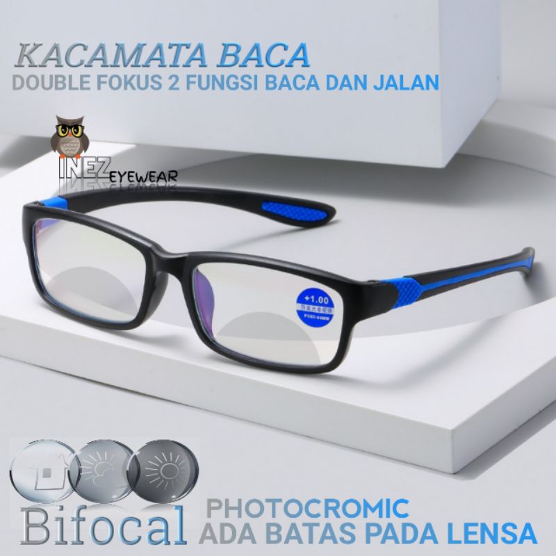 Kacamata Baca Dan Jalan Pria/Wanita | Kacamata Baca Double Fokus Jarak Jauh Dan Dekat | Kacamata Spo