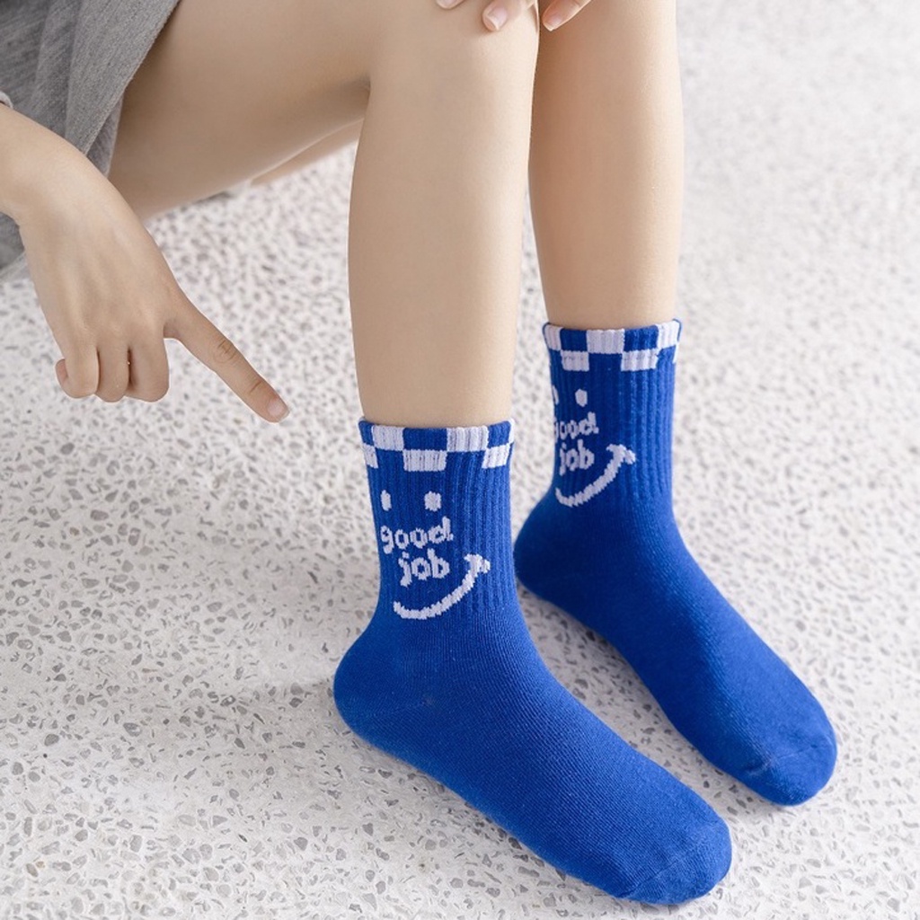 TK Kaos Kaki Anak Motif Karakter Kaus Kaki Bayi Biru Putih Lucu KK051