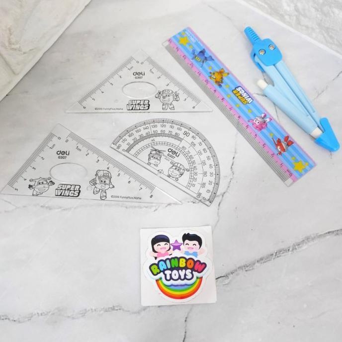 

sale- Jangka Perlengkapan Sekolah Anak Jangkar Set ATK Penggaris .plmy