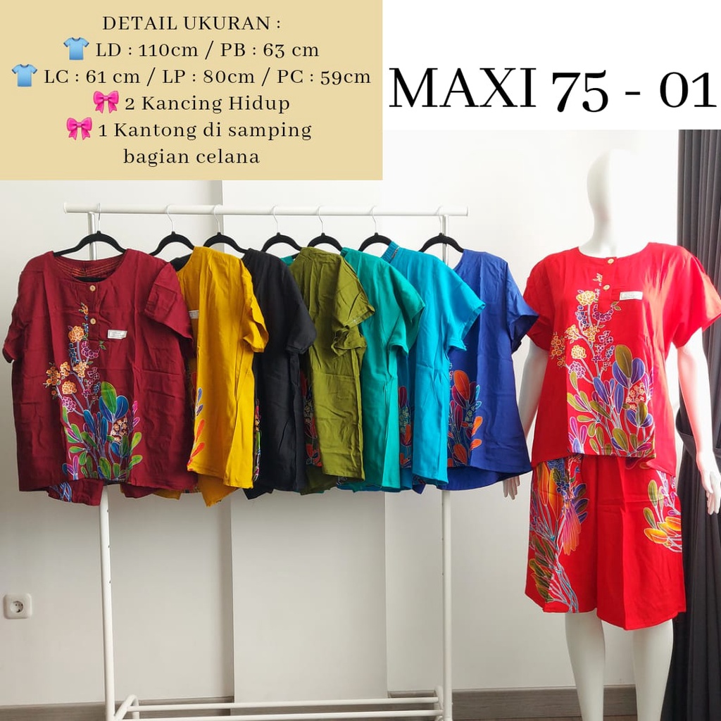 Setelan Kulot Kencana Ungu KUB Maxi 75 Busui LD 110cm