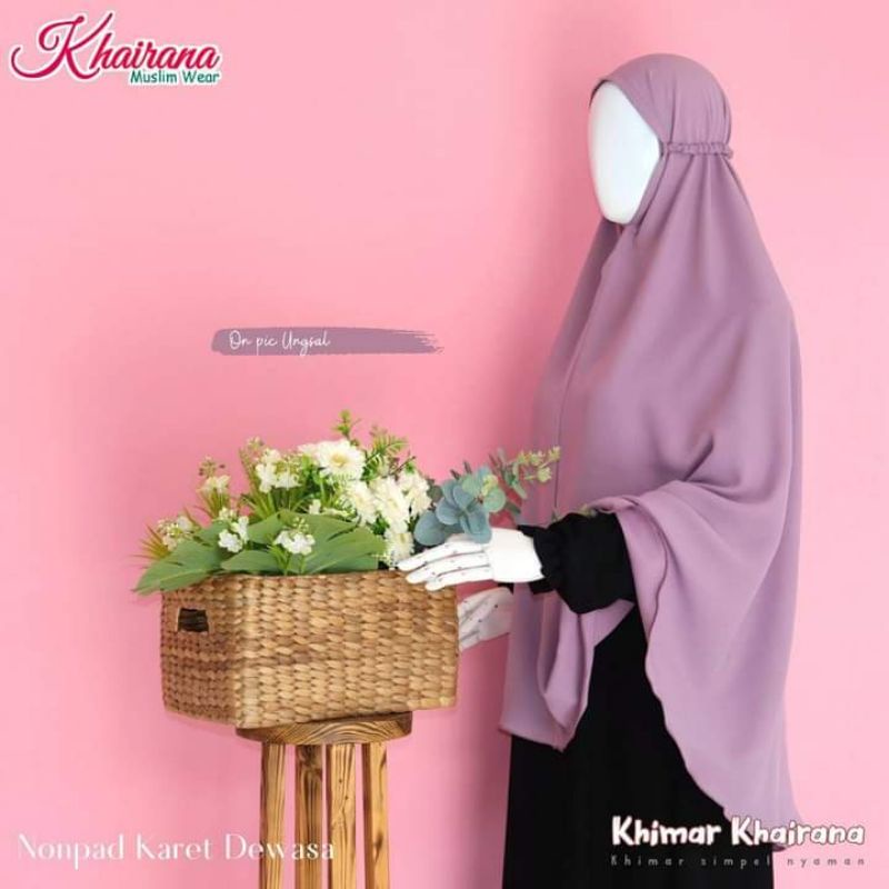 Khimar Khairana Model Thalia Nonpad Karet Size L Yoris