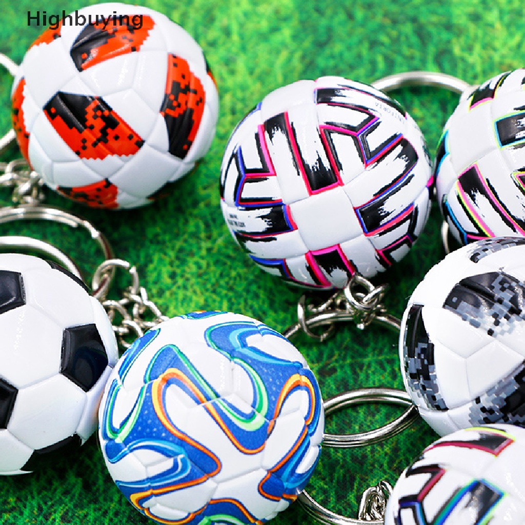 Hbid Souvenir Sepak Bola Olahraga 3D Bahan Kulit PU Keyring Pria Penggemar Sepak Bola Gantungan Kunci Liontin Glory