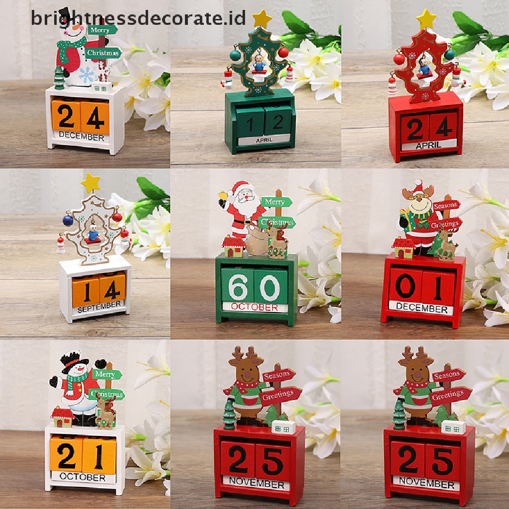 [Birth] Dekorasi Natal Kalender Kreatif Countdown Desktop Ornamen Hadiah Natal Untuk Anak Navida Noel Hadiah Tahun Baru [ID]