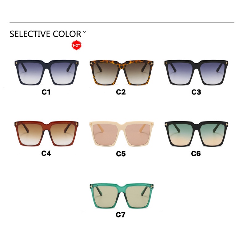 Kacamata Kotak Oversize Untuk Wanita Pria T shaped Shades UV400