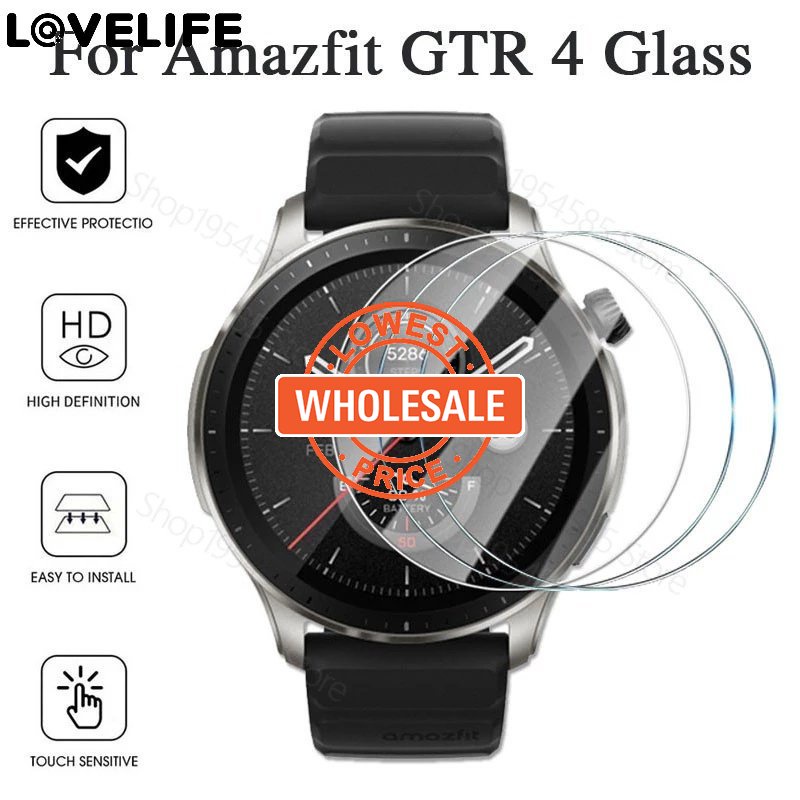 [Harga Grosir] Penutup Pelindung Bebas Gelembung Anti Gores Shockproof Pelindung Layar HD Watch Tempered Glass Film Watch Screen Guard Aksesoris Untuk Huami Amazfit Gtr4