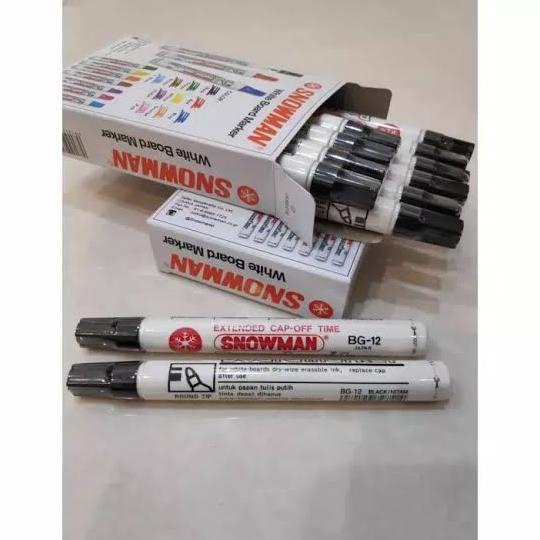 

JUAL Spidol Whiteboard Snowman BG 12 HITAM (12pcs)