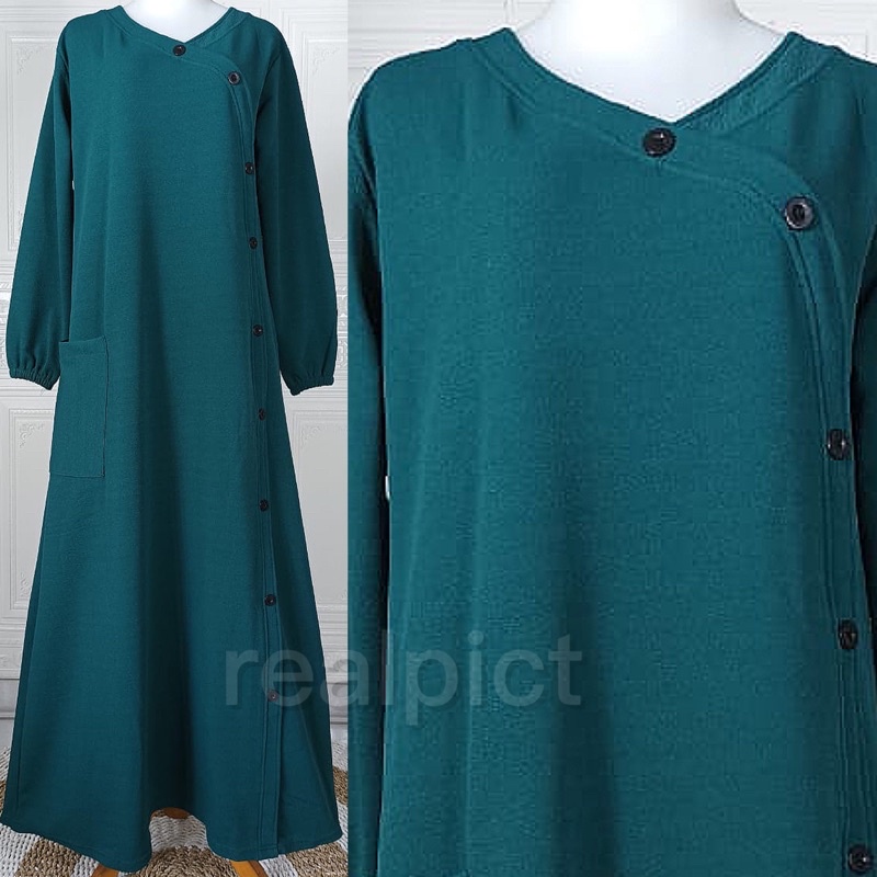 AM - ANZANA Maxy Gamis Wanita Muslim Lemon Skin Milano Melar-Botol