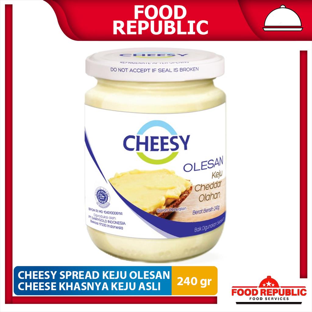 Keju Cheesy Spread 240 GR / Cheddar Cheese Halal Olesan Roti dan Kue