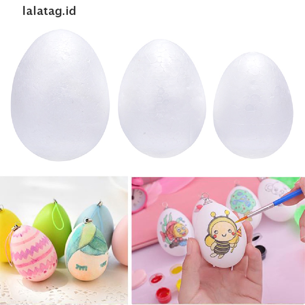 [lalatag] 10pcs Telur Paskah Styrofoam Bola Busa Handmade DIY Craft Dekorasi Pesta [ID]