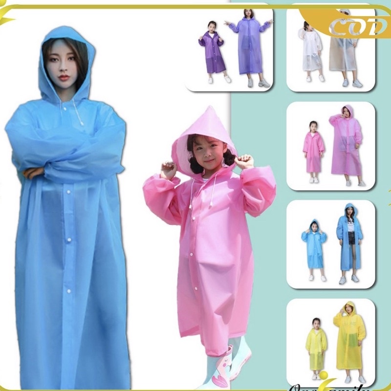 JAS HUJAN EVA TRANSPANT TEBAL DEWASA DAN ANAK / JAS HUJAN KOREA PONCHO PRIA WANITA UNIVERSAL / RAINCOAT MANTEL HUJAN PVC TERUSAN IMPORT