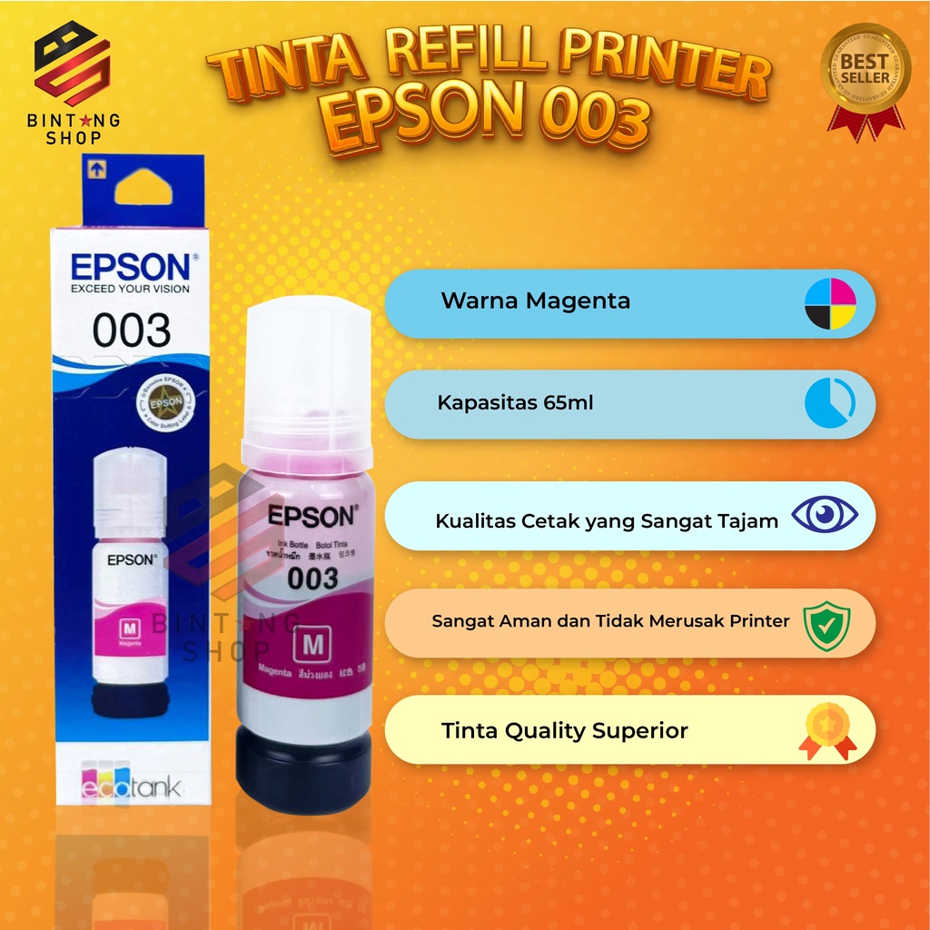 1 SET 4 PCS Tinta Epson 003 Premium Tipe Printer L1110 L3101 L3110 L3150 L5190 L3100