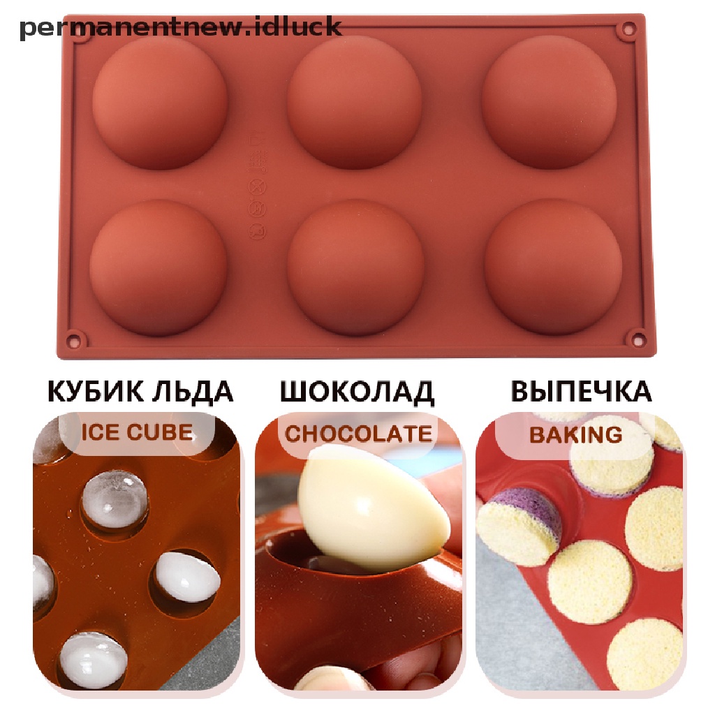 [luckypermanentnew] Cetakan Kue Bentuk Bulat Coklat Setengah Bola Sphere Silikon Chocolate Dessert Mould [ID]