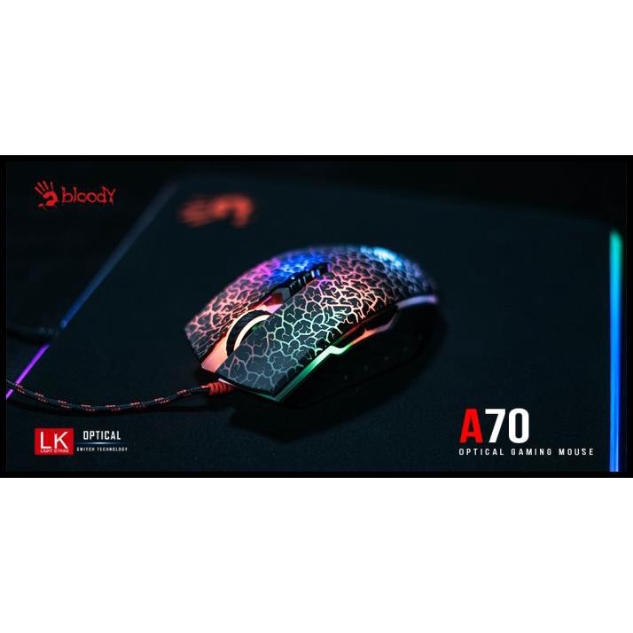 BLOODY A70 LIGHT STRIKE GAMING MOUSE - ACTIVATED ULTRA CORE 4
