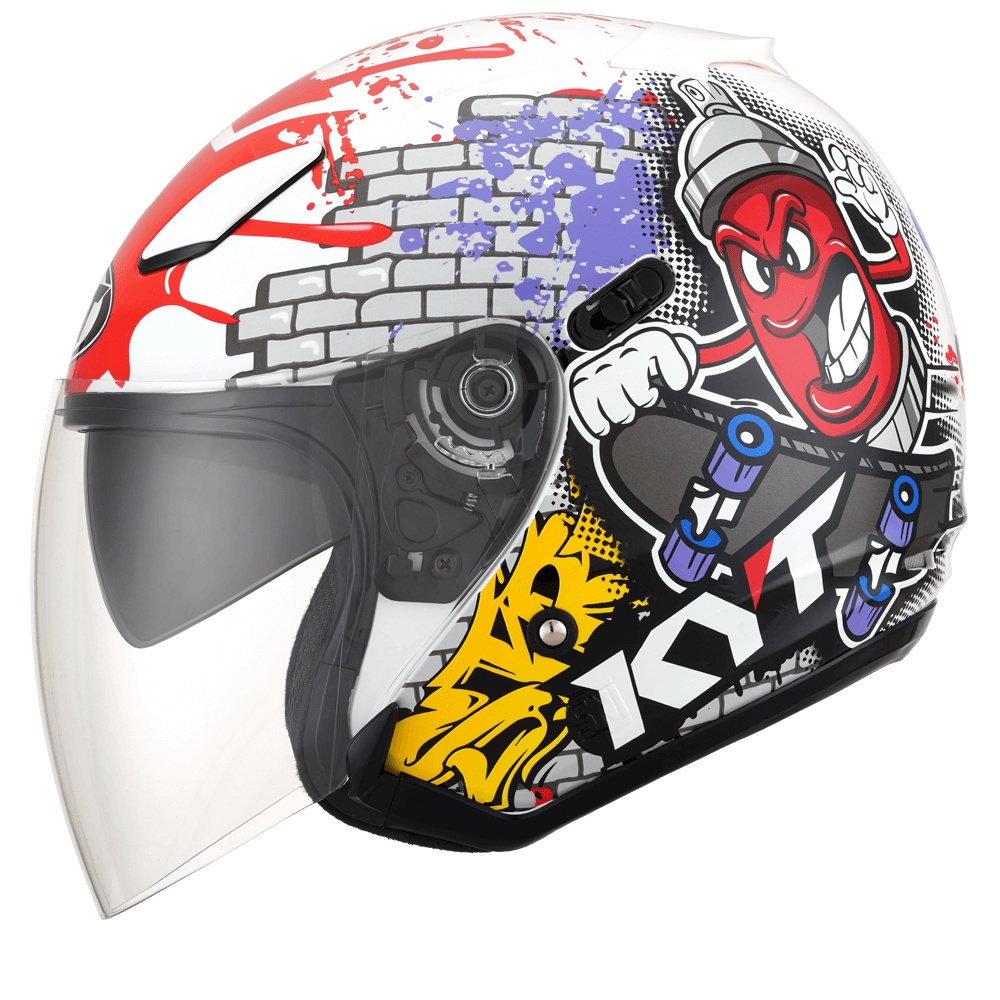 HELM KYT DJ MAXI #4 - WHITE/RED