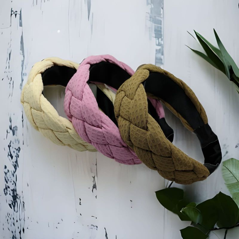 Bando Korea Lilit AnyamTebal Polos Warna/ Bando Korea Tebal Besar/ Bando Kepang