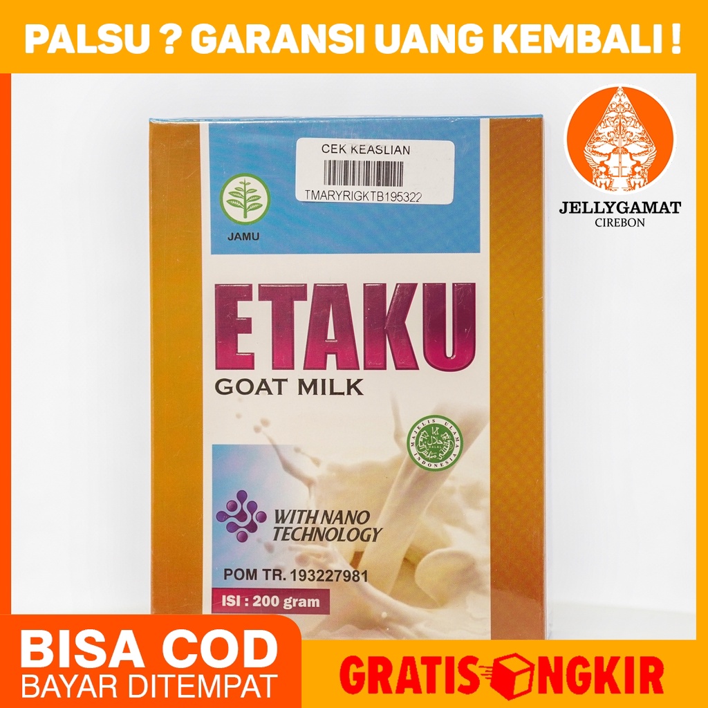 

ETAKU Susu Bubuk Kambing Etawa Murni Original 100% Asli Di Kota CIREBON - 1 BOX isi 10 25gr/Sachet