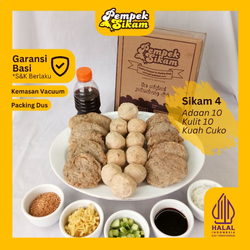 

Paket 4 - Pempek Palembang Sikam isi 20pcs Adaan, Kulit