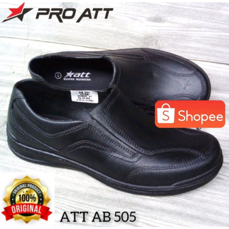 SEPATU KARET SLIP ON ATT SEPATU PRIA ALL BLACK