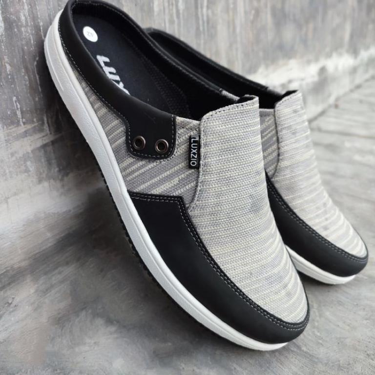 TERMURAH E927 Selop bustong kain sintesis tersedia size39_ 44 . sepatu casual slip on pria い
