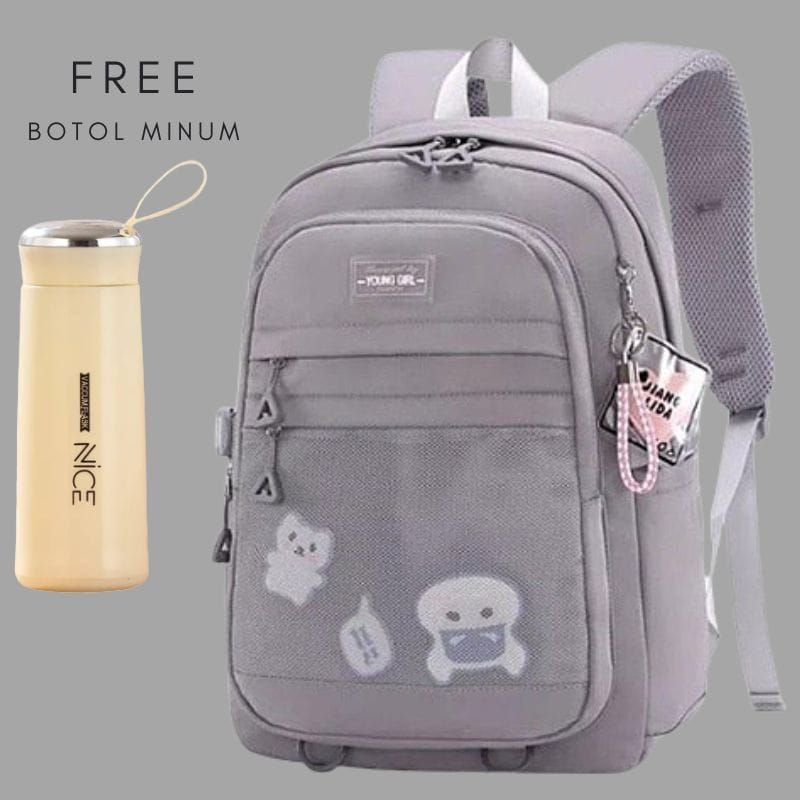 Tas Anak Perempuan Remaja Korean Style gratis Botol Minum Tas Anak Sekolah SD SMP Terbaru Tas Ransel Anak Tas Anak