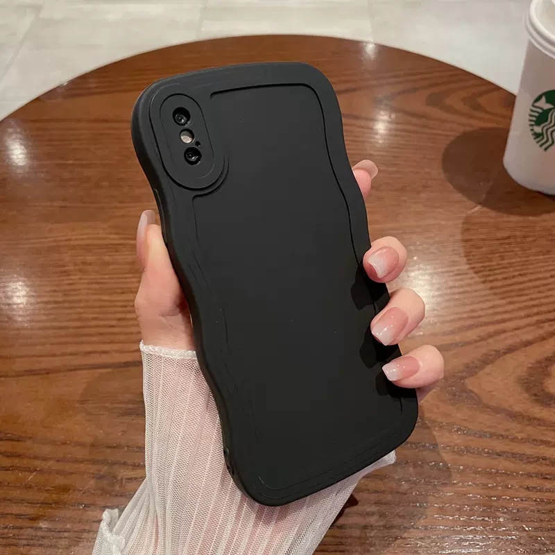 IPHONE Casing Ponsel Motif Bergelombang Silikon Cair Warna Permen Kompatibel Dengan Iphone7 8 7 Plus 8 Plus X XS XR XS Max 11 Pro Max12 Pro Max Shockproof Anti slip Back Cover