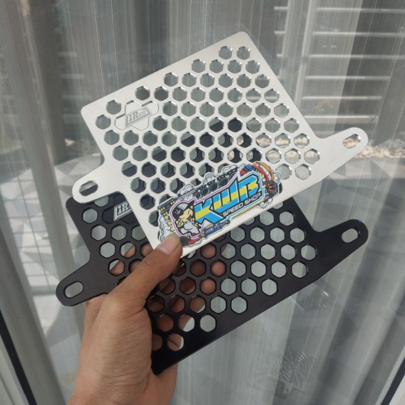 Cover radiator full cnc almunium tutup cover radiator honda vario 160 pcx 160 motif tawon bonus baut dan boshing full almunium cnc