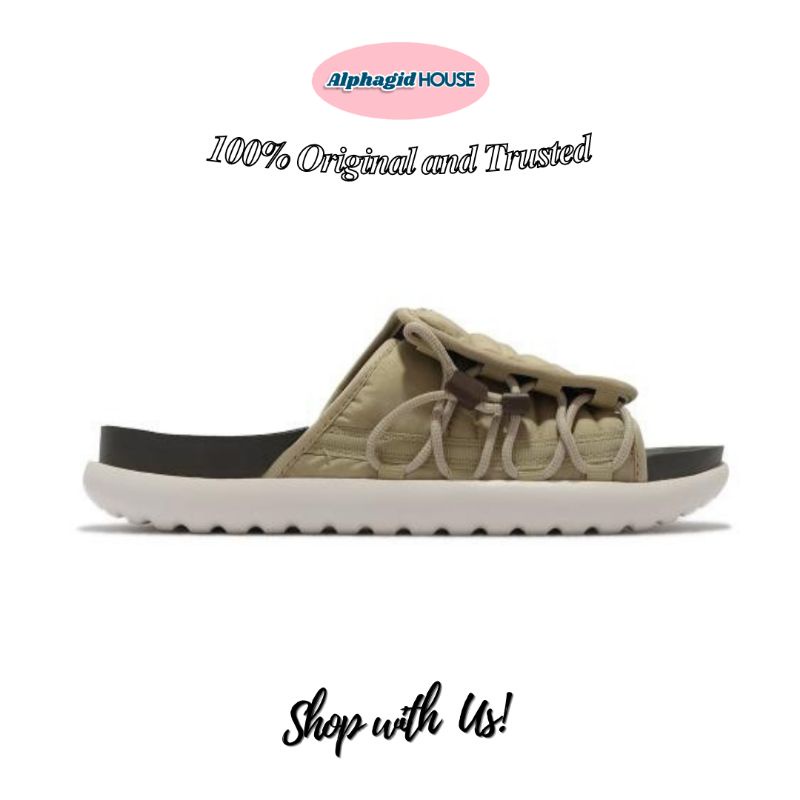 Nike Asuna Slide 2 Sandal Beige Cream Black-100% Original Resmi