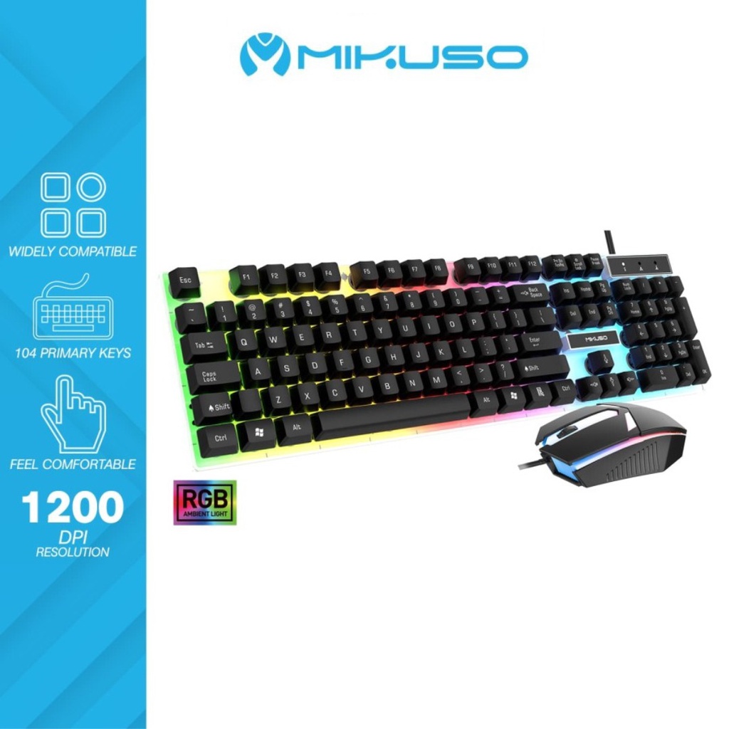 KEYBOARD MOUSE MIKUSO KB-C021 LED