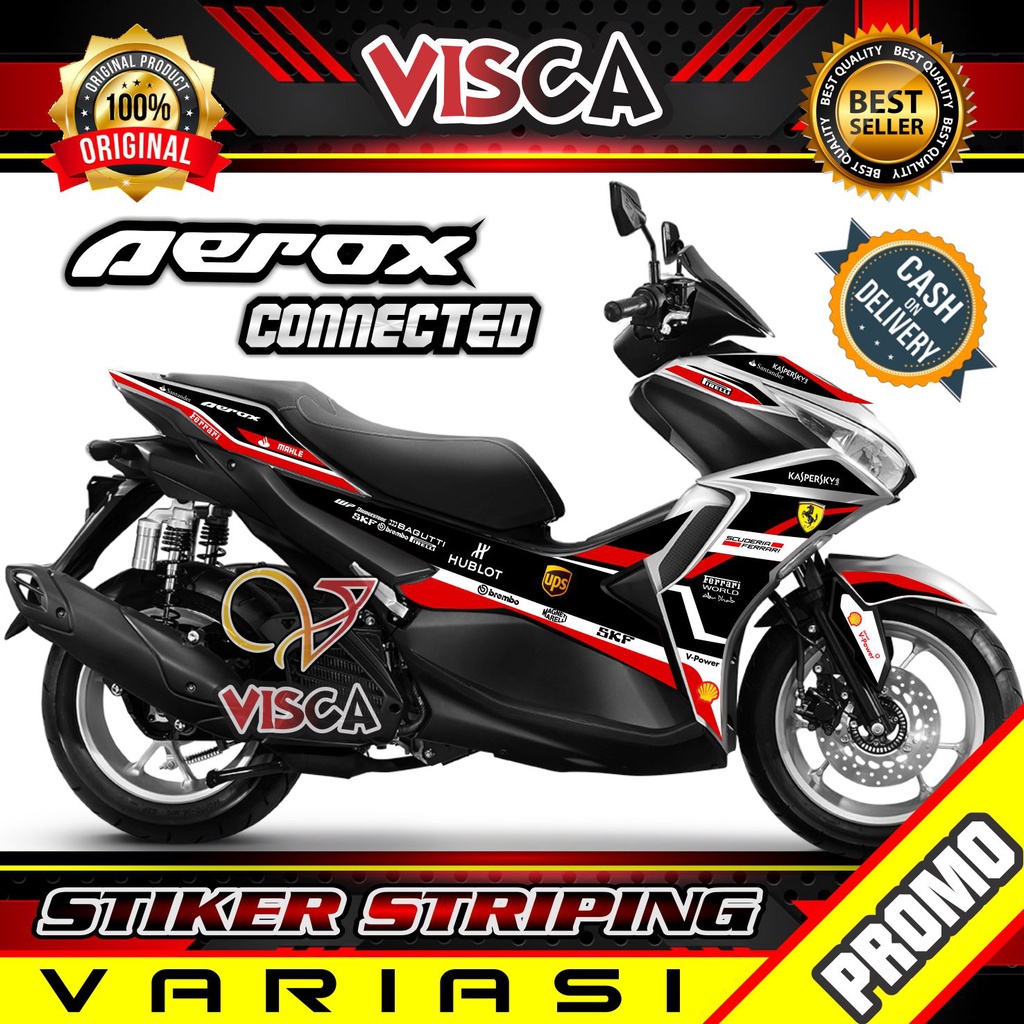 Stiker Striping Aerox 155 Connected Variasi Ferrari