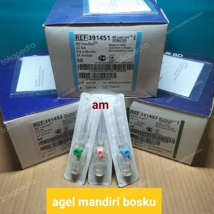 Venflon 20GA,18 GA,22GA BD / IV catether / I.V cateter / jarum infus