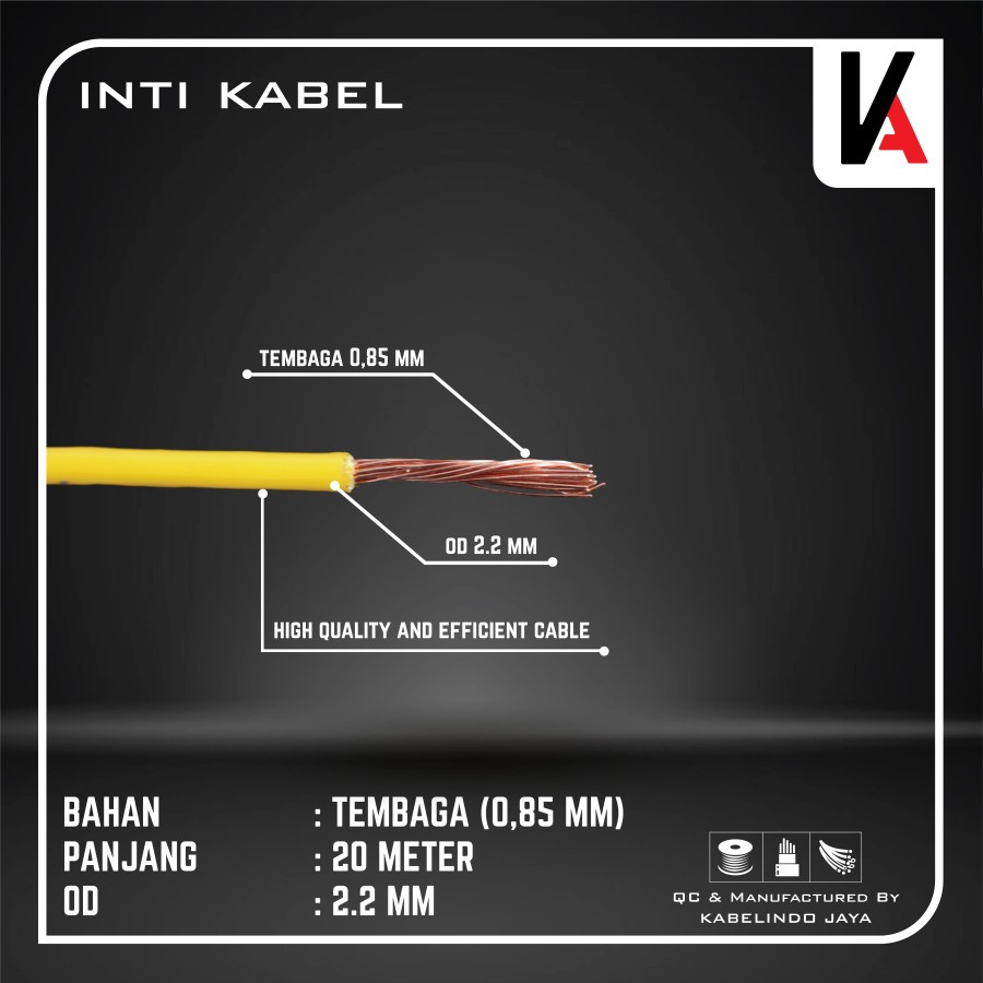 Kabel Bintik AVS 0.85MM x 20M Kabel Otomotif Body Mobil Motor Serabut Tembaga