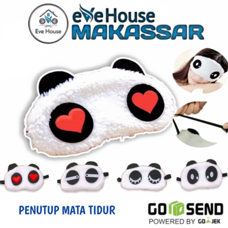 Makassar Alat penutup mata tidur kacamata tidur ekspresi panda lucu